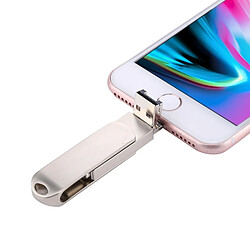 Wewoo Clé USB pour iPhone et iPad iPod la plupart des Smartphones Android ordinateur PC 3 en 1 USB 2.0 Lightning 8 broches USB-C / Type-C Flash Drive de 16 Go, pas cher