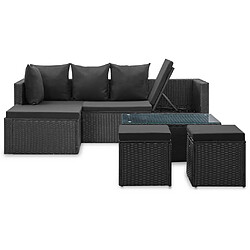 Maison Chic Salon de jardin 4 pcs - Table et chaises d'extérieur - Mobilier/Meubles de jardin Moderne Noir avec coussins Résine tressée -MN73807