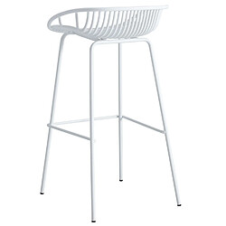 Acheter Pegane Lot de 4 tabourets hauts en polypropylène coloris blanc - Longueur 44 x profondeur 47 x hauteur 88 cm