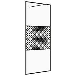 vidaXL Paroi de douche avec verre ESG transparent 115x195 cm Noir