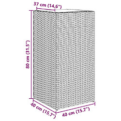 vidaXL Jardinières 2 pcs noir 40x40x80 cm résine tressée pas cher