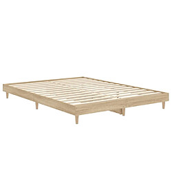 Acheter Vidaxl Cadre de lit chêne sonoma 140x190 cm bois d'ingénierie