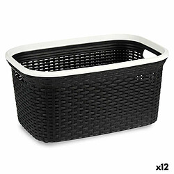 Kipit Panier à linge Blanc Plastique 36 L 36 x 25,5 x 53 cm (12 Unités)