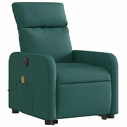 Avis Maison Chic Fauteuil Relax pour salon, Fauteuil inclinable de massage électrique Vert foncé Tissu -GKD23525