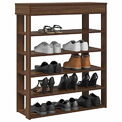 vidaXL Étagère à chaussures chêne marron 80x30x98 cm bois d'ingénierie