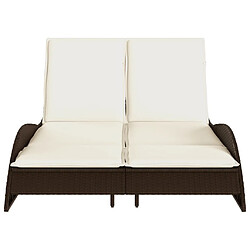 Acheter Maison Chic Chaise longue avec coussins, Transats, Bain de Soleil marron 114x205x73 cm résine tressée