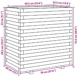 vidaXL Jardinière 70x40x72,5 cm bois de pin massif pas cher