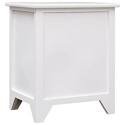 Acheter Maison Chic Table de chevet Table de Nuit Meuble de Rangement Blanc 38x28x45 cm Bois de Paulownia