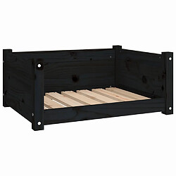 vidaXL Lit pour chien Noir 65,5x50,5x28 cm Bois de pin solide