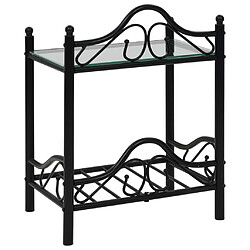 Avis Maison Chic Table de chevet Table de Nuit Acier et verre trempé 45 x 30,5 x 60 cm Noir