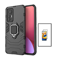 PHONECARE Kit Film Verre Trempé 5D Full Cover + Coque 3X1 Military Defender pour Xiaomi 12 Lite - Noir