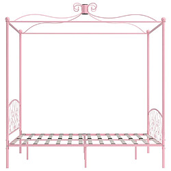 Acheter Maison Chic Lit adulte - Cadre de lit à baldaquin,Structure du lit Contemporain Rose Métal 140 x 200 cm -MN83672