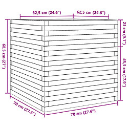 vidaXL Jardinière 70x70x68,5 cm bois de pin massif pas cher