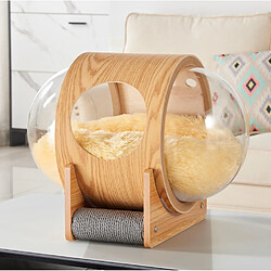 Avis Universal Lit pour chat semi-fermé en bois de sable pour chat de capsule spatiale OVNI transparent capsule rouge pour chat