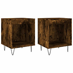 Maison Chic Lot de 2 Tables de chevet - Tables de Nuit chêne fumé 40x35x50 cm bois ingénierie