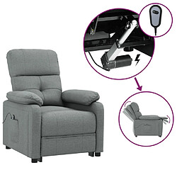 vidaXL Fauteuil inclinable électrique Gris foncé Tissu