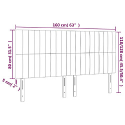 vidaXL Têtes de lit 4 pcs Bleu 80x5x78/88 cm Tissu pas cher