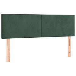 Maison Chic Lot de 2 Têtes de lit design pour chambre - Décoration de lit Vert foncé 72x5x78/88 cm Velours -MN11107