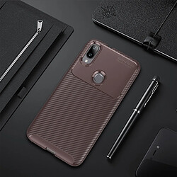 Wewoo Coque TPF antichoc Texture fibre de carbone pour Xiaomi Play (Brown)