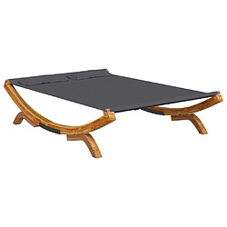 vidaXL Lit de repos extérieur 165x188,5x46 cm Bois courbé Anthracite