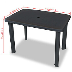 Maison Chic Table de jardin | Table d'extérieur Anthracite 101 x 68 x 72 cm Plastique -GKD78020 pas cher