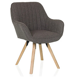 Chaise visiteur / Chaise de salle à manger SCANDI SOFT I tissu gris foncé hjh LIVING pas cher