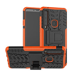 Wewoo Coque Pneu Texture TPU + PC antichoc pour Galaxy A9 (2018), avec support (Orange)