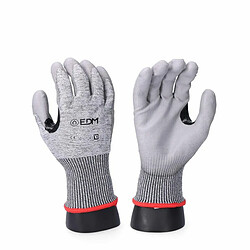 Gants de travail EDM K-Rock Anti-coupure Gris Polyuréthane Nitrile - 8