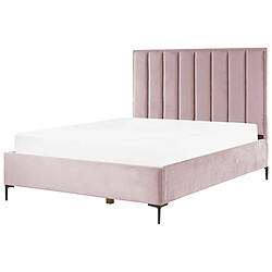 Acheter Beliani Lit avec coffre en velours rose 160 x 200 cm SEZANNE