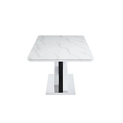 Acheter Vente-Unique Table à manger 8 personnes en MDF et acier inoxydable - Effet marbre blanc et noir - EVAELA