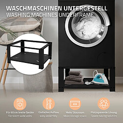 ML-Design Socle pour Machine à Laver avec Étagère, en Acier, Noir, 63x54 cm, jusqu'à 150 kg, Support Lave-Linges Standard, Pieds Antidérapants, Support Base de Lave-Linge, Estrade de 32 cm de Haut