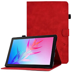 Etui en PU avec support pour Huawei Enjoy Tablet 2/MatePad T 10 9.7 pouces/T 10S 10.1 pouces/Honor Pad 6 10.1-pouces/Pad X6 9.7 pouces - rouge