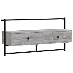 vidaXL Meuble TV mural sonoma gris 100,5x30x51 cm bois d'ingénierie