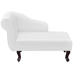 vidaXL Chaise longue Blanc Similicuir