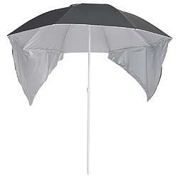 vidaXL Parasol de plage avec parois latérales anthracite 215 cm