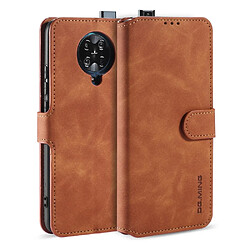 Etui en PU style rétro avec support marron pour votre Xiaomi Redmi K30 Pro