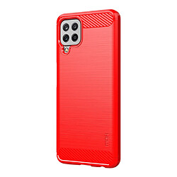 Mofi Coque en TPU Conception en fibre de carbone brossée flexible bien protégée rouge pour votre Samsung Galaxy A22 4G (EU Version)