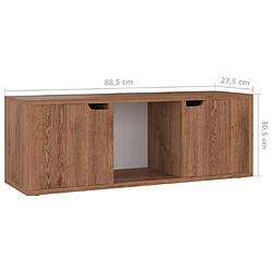 vidaXL Meuble TV Chêne marron 88,5x27,5x30,5 cm Bois d’ingénierie pas cher