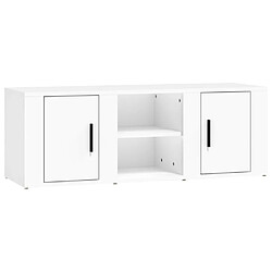 vidaXL Meuble TV Blanc 100x31,5x35 cm Bois d'ingénierie