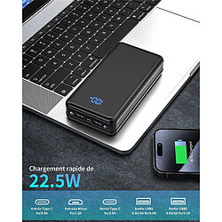 Acheter SANAG Pd22.5W Batterie Externe 24000Mah Chargeur Portable Grande Capacité Rapide Avec 3 Ports Usb Sortie Et 3 Entrées Et Lampe De Poche,Power Bank Usb C Avec Affichage Numérique Led Pour Iphone Samsung Ipad