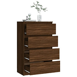 Maison Chic Commode Buffet - Meuble de rangement Chêne marron 60x35x98,5 cm Bois d'ingénierie -GKD51289 pas cher