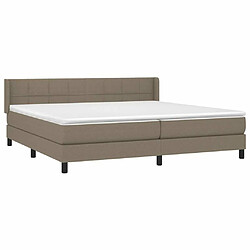 Avis Maison Chic Lit adulte- Lit + matelas,Sommier à lattes de lit avec matelas Taupe 200x200 cm Tissu -GKD25301