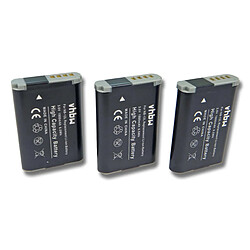 vhbw 3x Li-Ion batteries 1800mAh (3.7V) pour appareil photo vidéo Canon Legria Mini X, Vixia Mini X comme NB-12L.