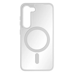 Avizar Coque MagSafe pour Samsung Galaxy S23 Plus Dos Rigide Contour Silicone Mat Blanc