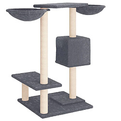 Avis Helloshop26 Arbre à chat meuble tour grimper jouet grattage grattoir escalade plateforme avec griffoirs foncé 82 cm gris 02_0022726