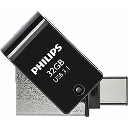 Philips 2 en 1 noir 32GB OTG USB C + USB 3.1