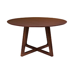 Lisa Design Solin - table à manger ronde - bois plaquage noyer - 4 personnes