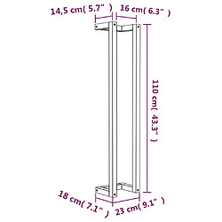 vidaXL Porte-serviette Blanc 23x18x110 cm Bois de pin massif pas cher