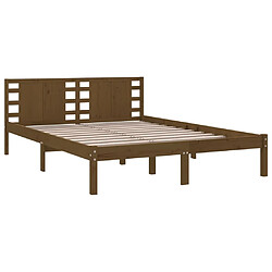 Avis vidaXL Cadre de lit sans matelas marron miel 120x200 cm pin massif