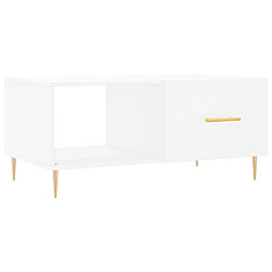 Maison Chic Table basse,Table Console Table d'appoint, Table pour salon blanc 90x50x40 cm bois d'ingénierie -MN82908